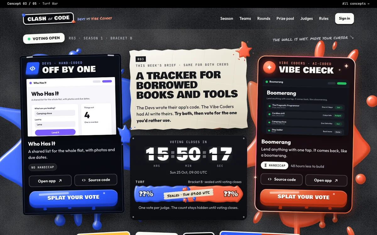 Turf War at desktop width