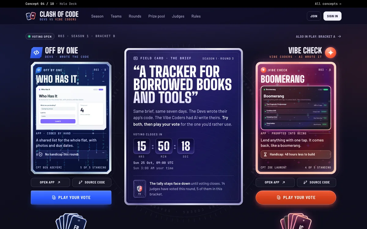 Holo Deck at desktop width