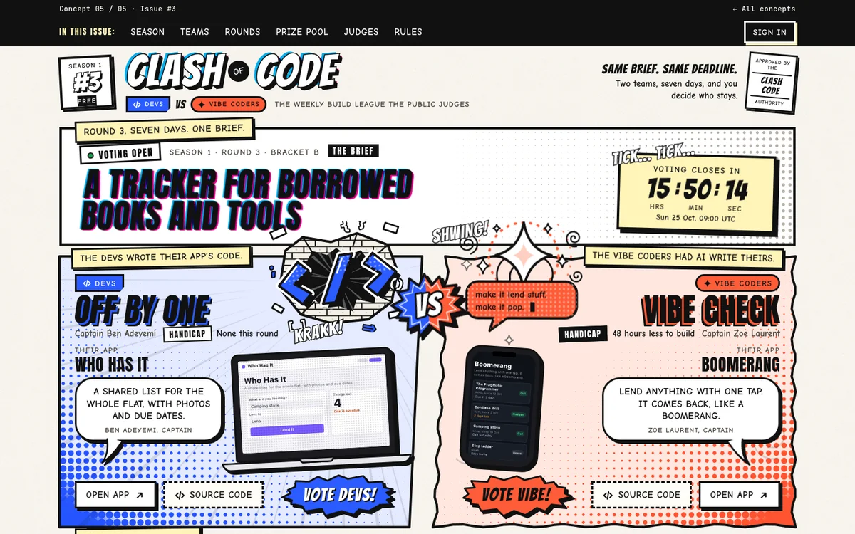 Issue #3 at desktop width