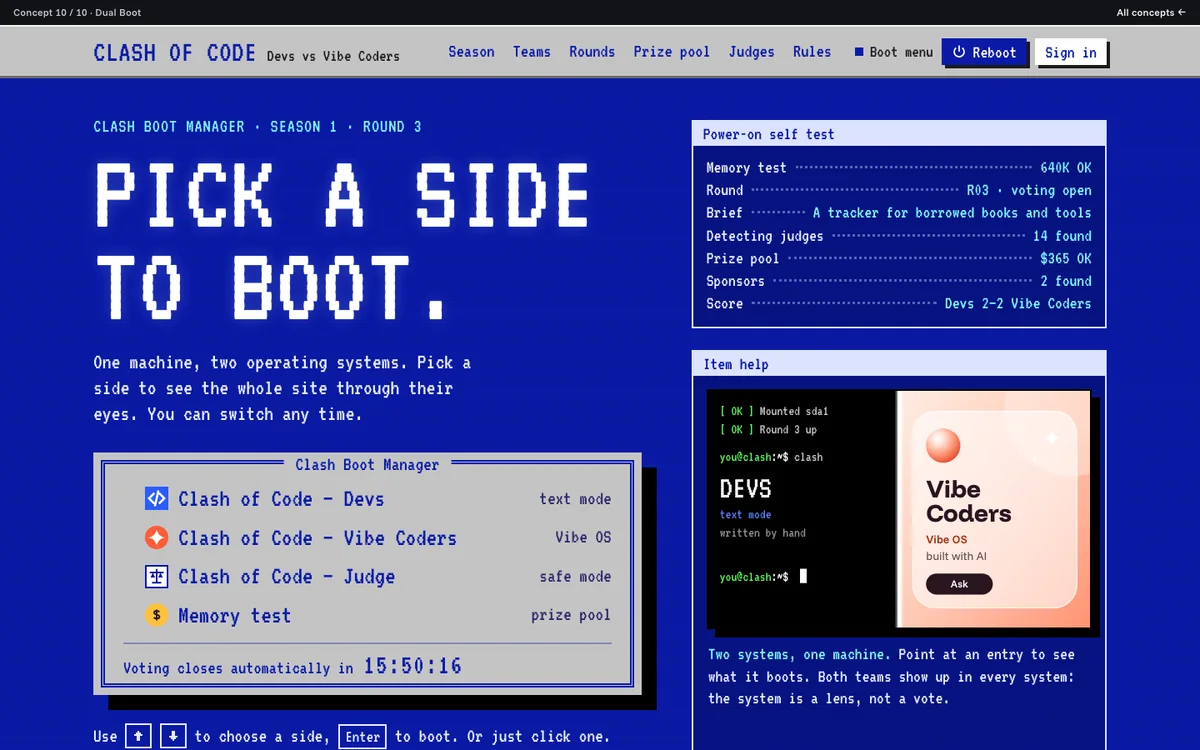 Dual Boot at desktop width